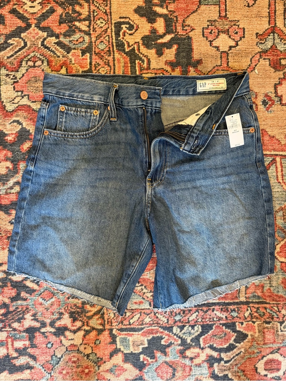 GAP Blue Raw-Hem Denim Shorts